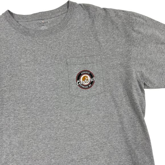 Carhartt Short Sleeve Pocket T Shirt Gray Mens 2XL - Picture 2 of 7
